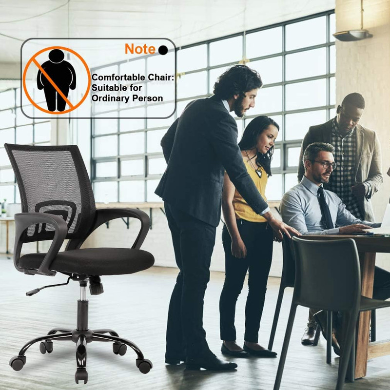 Ergonomic Mesh Office Chair with Lumbar Support & Adjustable Armrests - Black gallery