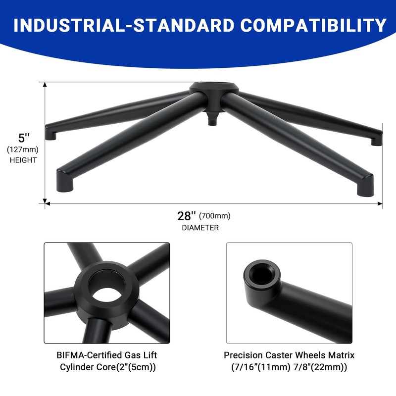 28" Office Chair Replacement Parts- Heavy Duty Base Replacement- 2500 Lbs Cap... gallery