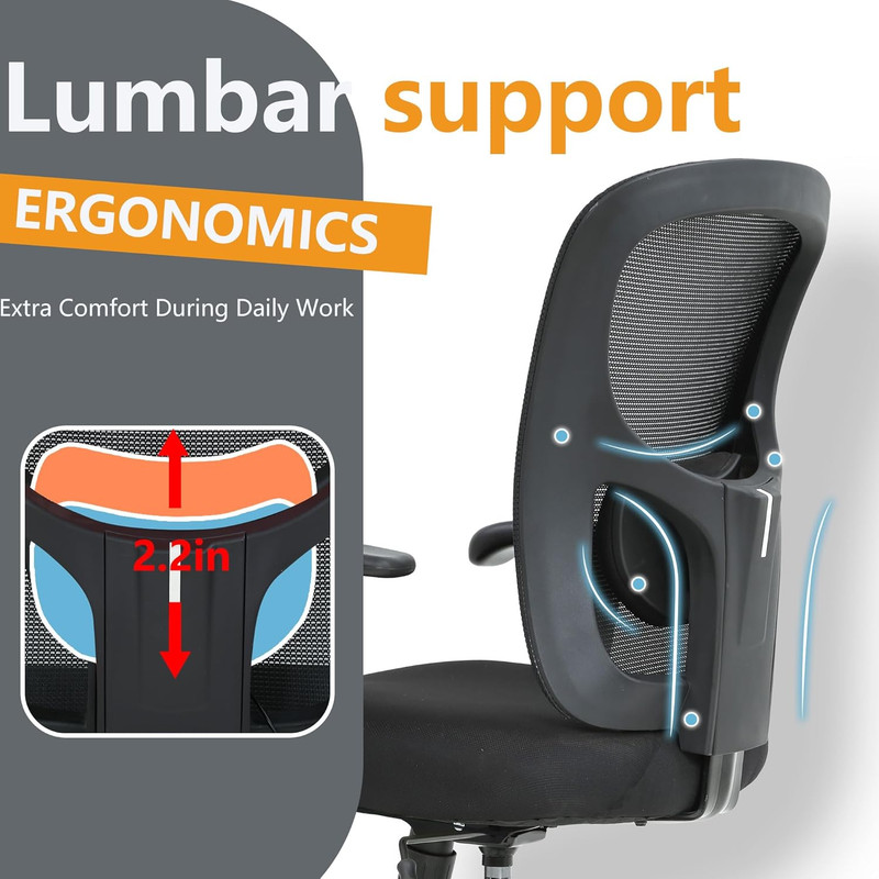 Ergonomic Big & Tall Office Chair with Lumbar Support - 500Lbs Capacity gallery