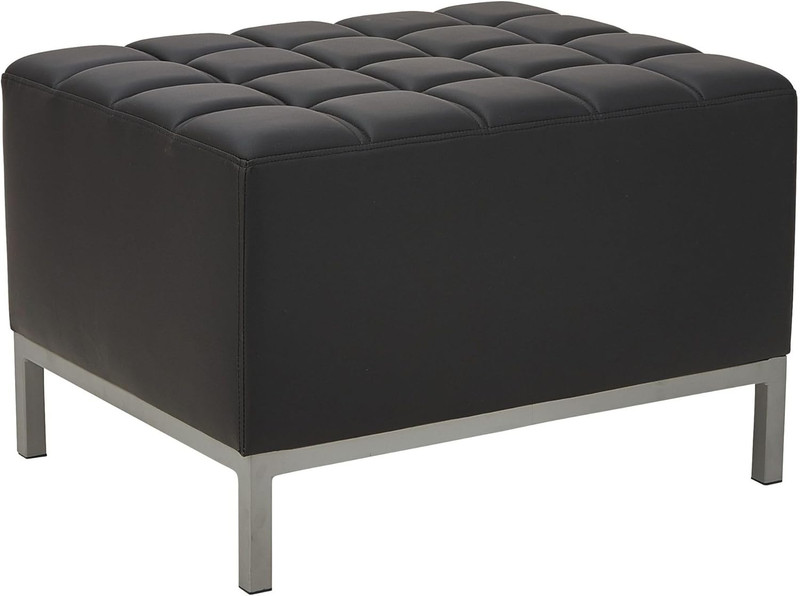 Stylish Black Ottoman – ALEQB8216 QUB Series 26.38″ x 21.5″ x 17.5