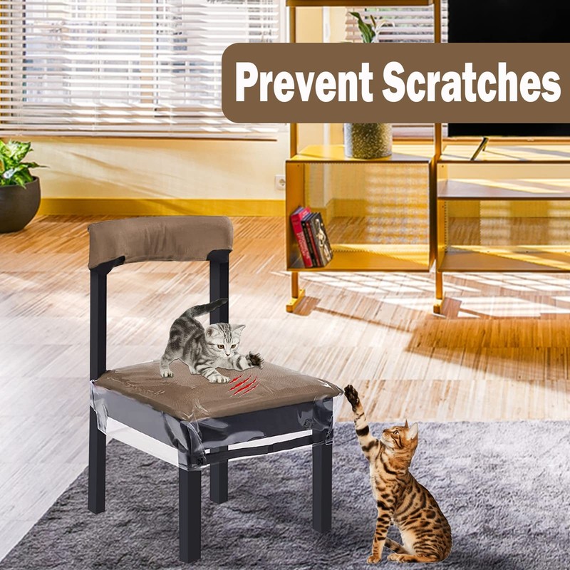 OFIDELITY 6 Pack Plastic Chair Covers for Dining Room Chairs, 6 Pack, 6 gallery