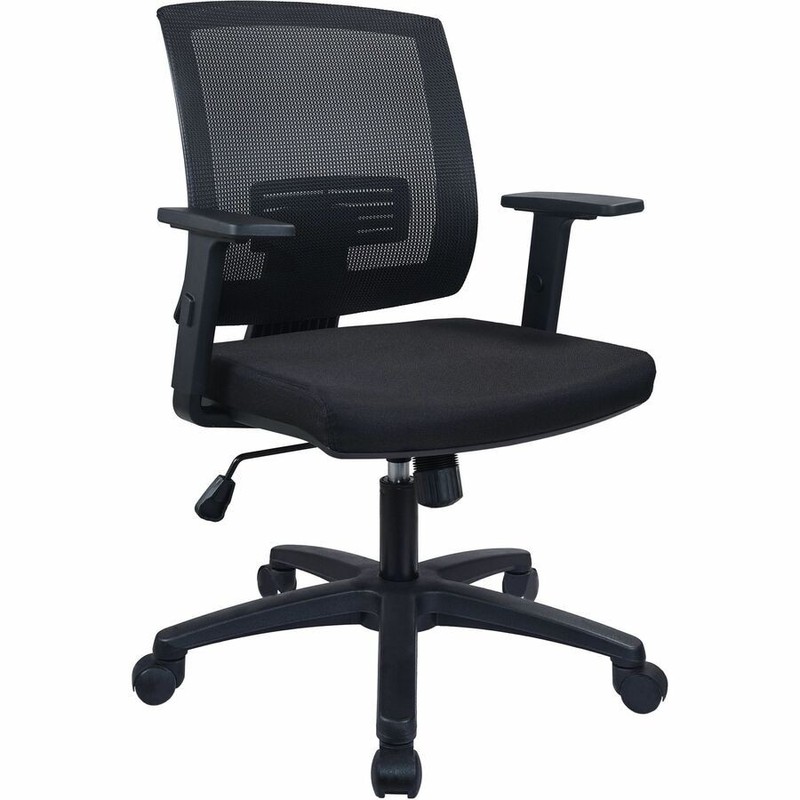 Lorell SOHO Mesh Mid-back Task Chair – Black Seat Color – Fabric Seat Material