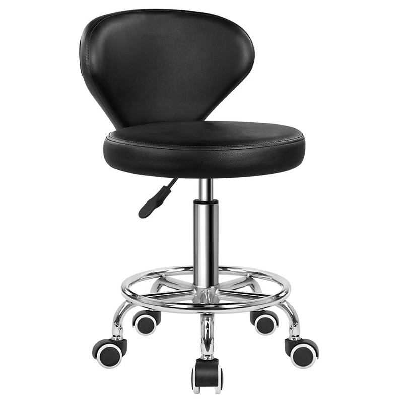 KKTONER PU Leather Seat: 15.6” x 15.6”, Overall: 44” x x 77”, Black