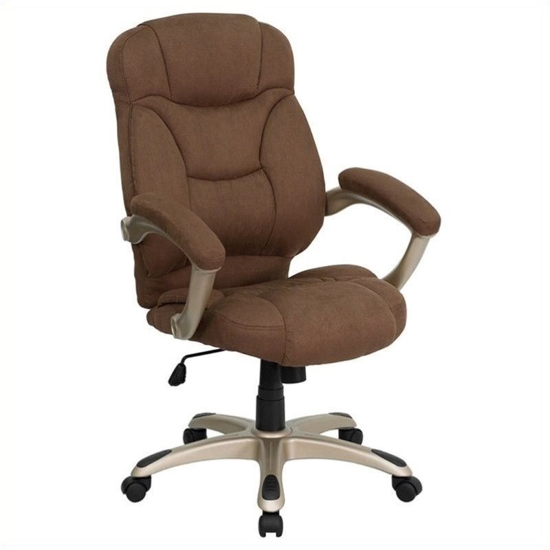 Scranton & Co Contemporary Microfiber High Back Office Chair in Brown