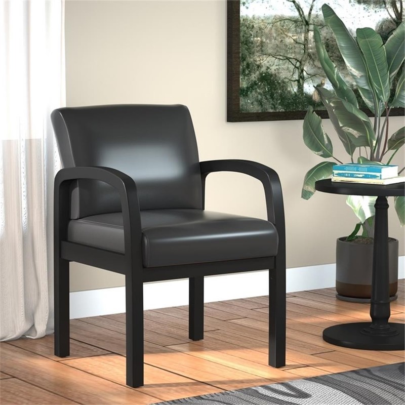 Scranton & Co Assembled Guest Chair in Black LeatherPlus Upholstery gallery