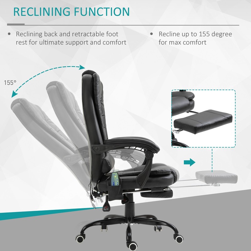 7-Point Vibrating Massage Office Chair with High Back Black gallery