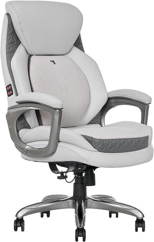 Sharper Image S600 Active Lumbar Ergonomic Bonded Leather Swivel Executive Massa gallery