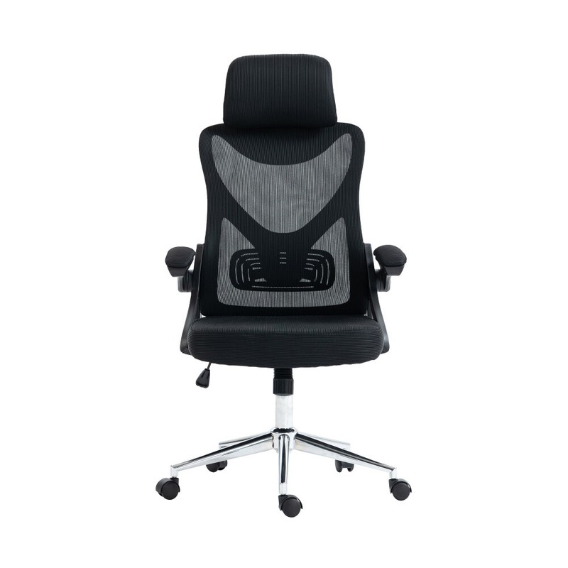 Adjustable Height Office Chair w/Durable Chrome Steel Base&Nonmarking Casters