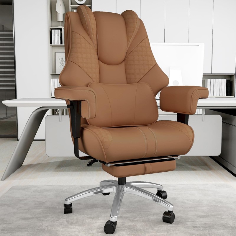 400lbs Big and Tall Office Chair, Wide Ergonomic Leather Executive Chair for …