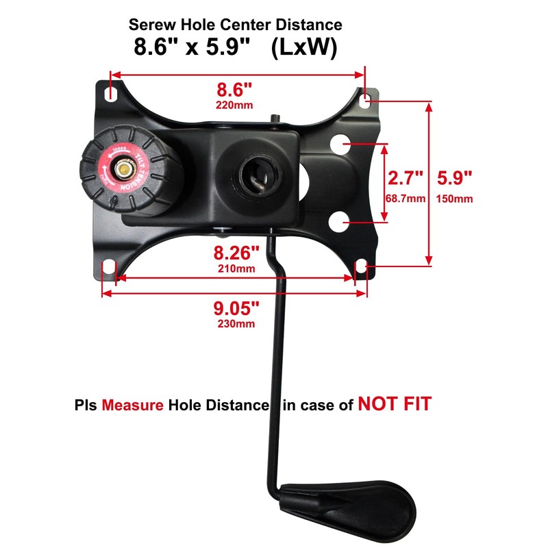 MySit Heavy Duty 300 LBs Office Chair Tilt Mechanism Replacement Parts, 5.9'' x gallery