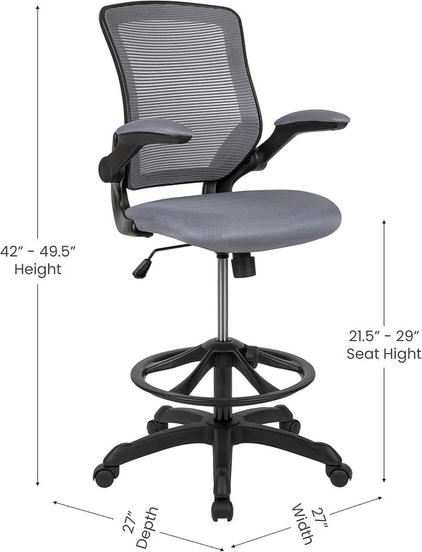 Kale Mid-Back Swivel Office Chair with Height Adjustable Foot Ring and Lumbar Su gallery