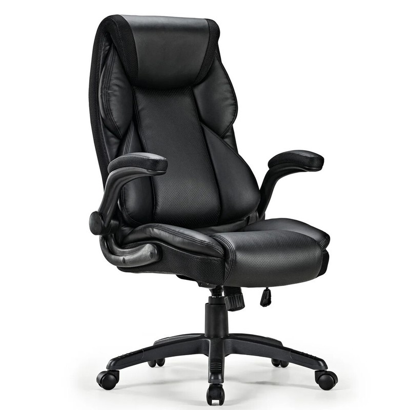 Eureka Ergonomic Galene Faux Leather Office Chair (Black) gallery