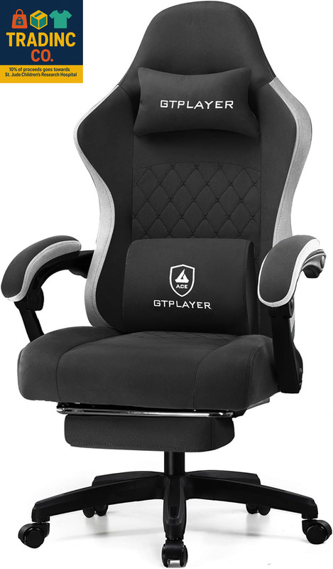 Gaming Chair, Computer Office Chair with Pocket Spring Cushion, Linkage Armrests