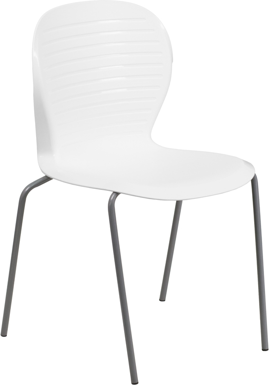 Heavy Duty White Plastic Stack Office Side Chair - Waiting room Chair
