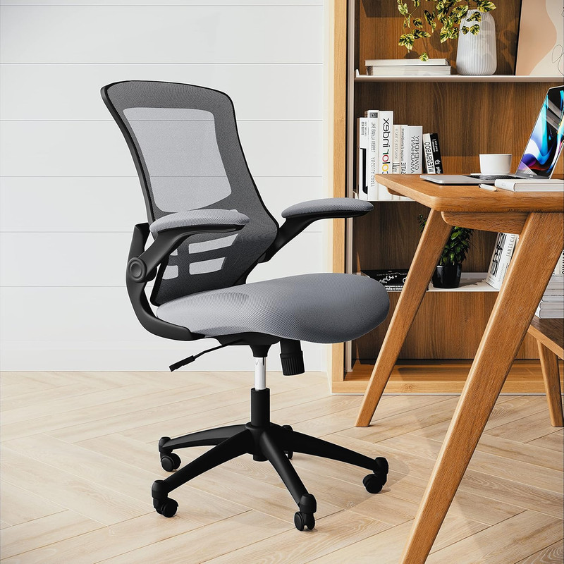 Kelista Office Chair, Ergonomic, Mid-Back, Dark Gray Mesh with Swivel gallery