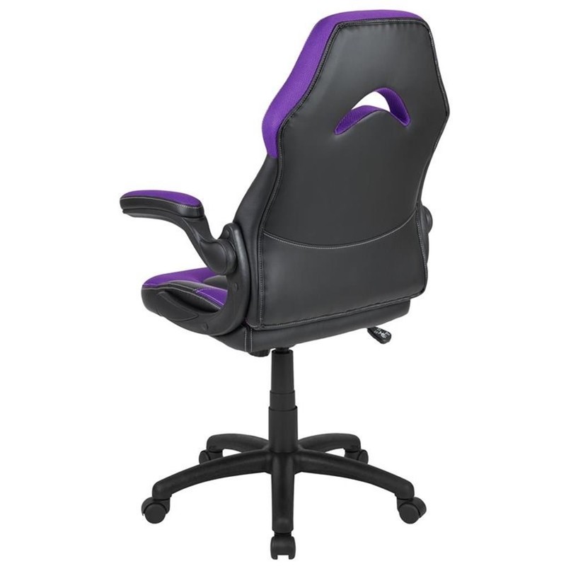 Flash Furniture X10 Plastic Gaming Chair with Flip-Up Arms in Purple/Black gallery