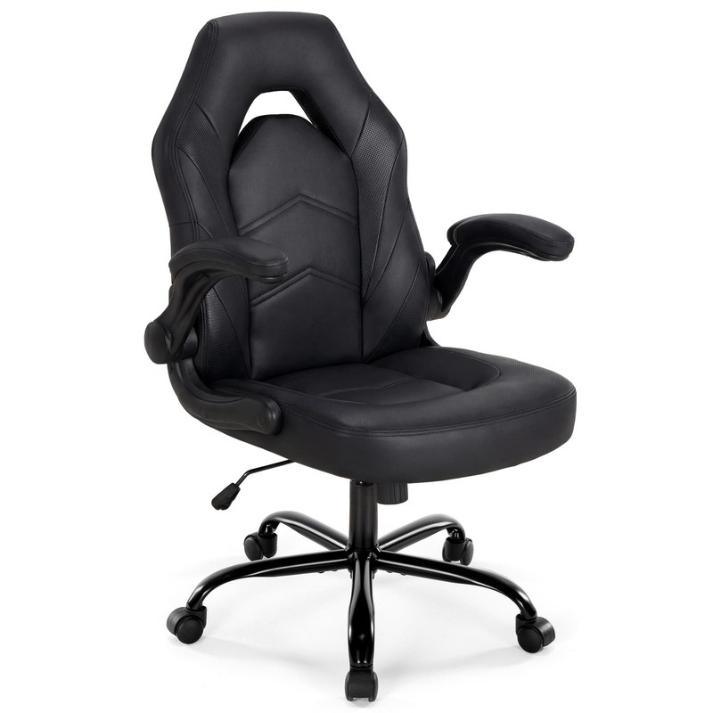 Ergonomic Computer Gaming Chair - Home Office Desk with PU Leather Lumbar Sup...