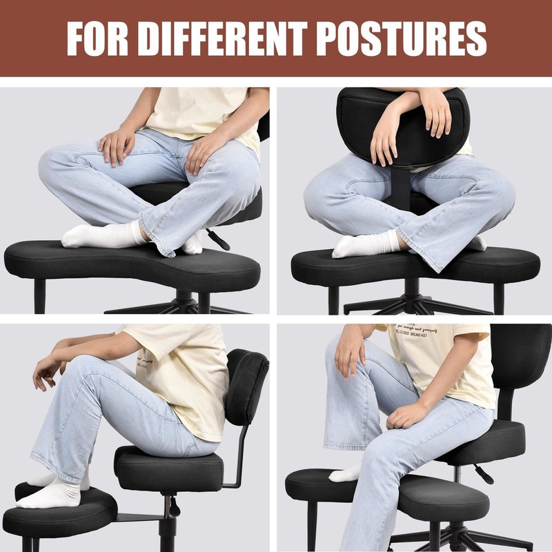 NAFE Criss Legged Chair Office Desk with Back Support Meditation Yoga Chair gallery