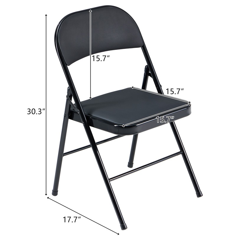 4 Pcs Folding Chairs 330lbs Heavy Duty Padded Metal Fabric Folding Chair Party gallery