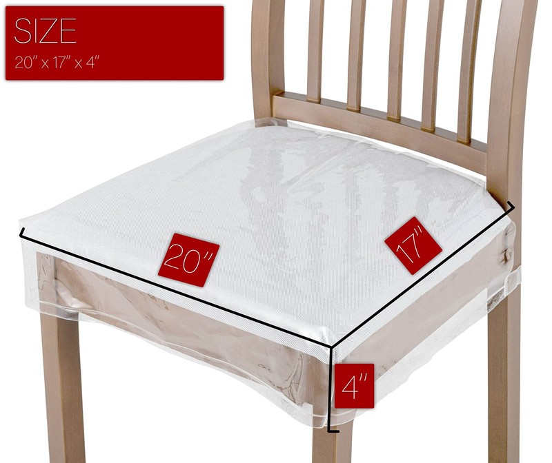 Ridgesun 4 Pack Plastic Dining Chair seat 20‘’W x 17‘’D x 4''H, Clear gallery