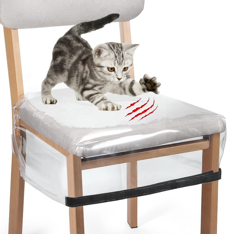OFIDELITY 6 Pack Plastic Chair Covers for Dining Room Chairs, 6 Pack, 6