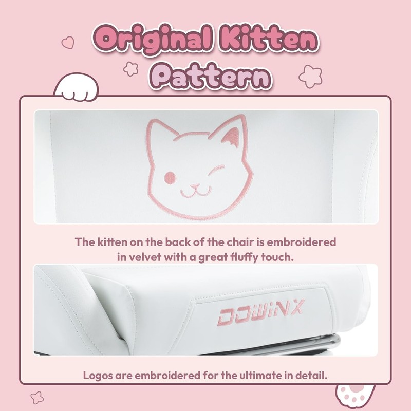 Gaming Chair with Cat Ears and Massage Lumbar Support,Ergonomic Computer Chair gallery