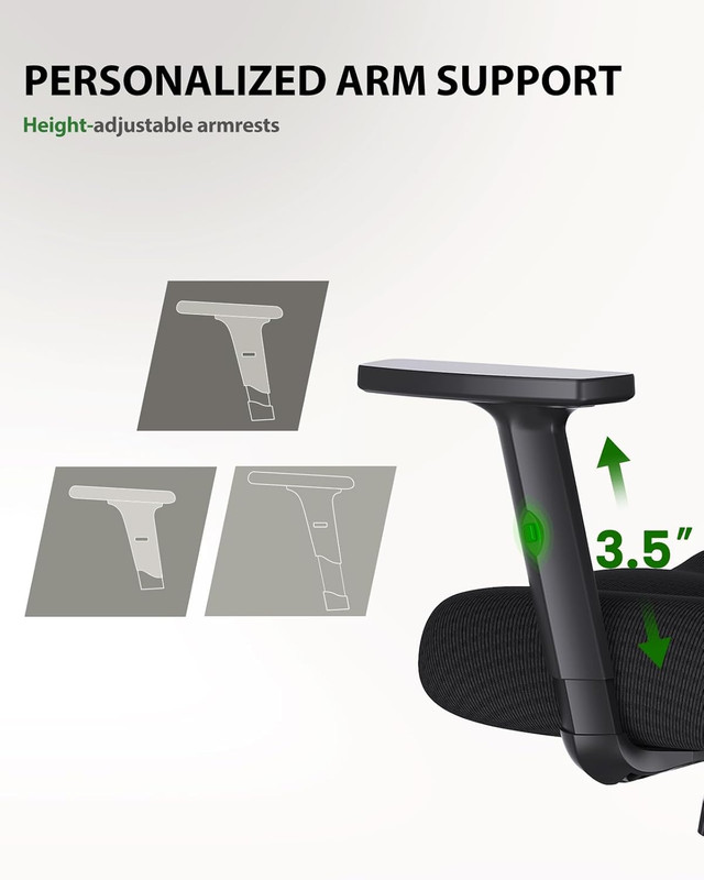 Ergonomic Office Chair Ergonomic Gaming Chair with Lumbar Support, 2D Headrest, gallery