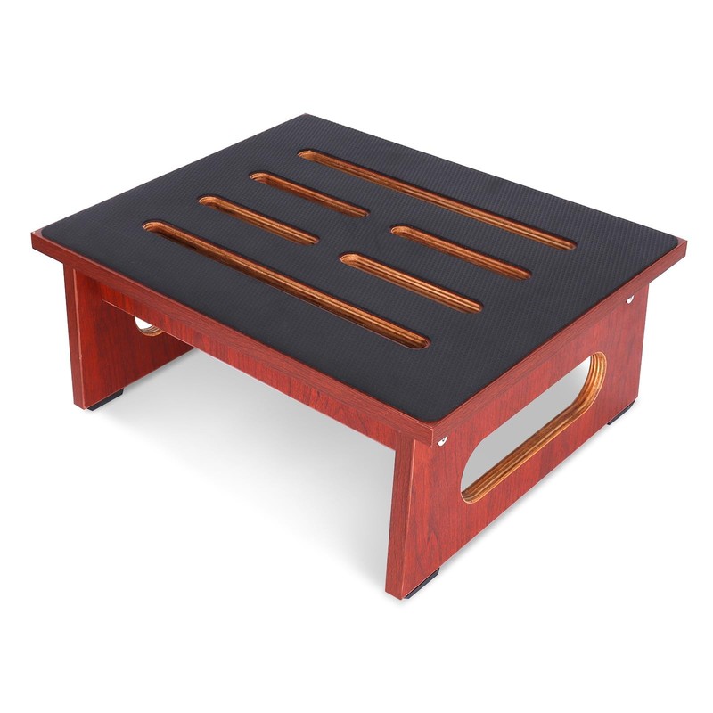 One Step Stool for Adults Seniors with Non-Slip Rubber 6.9 Inch, Brown