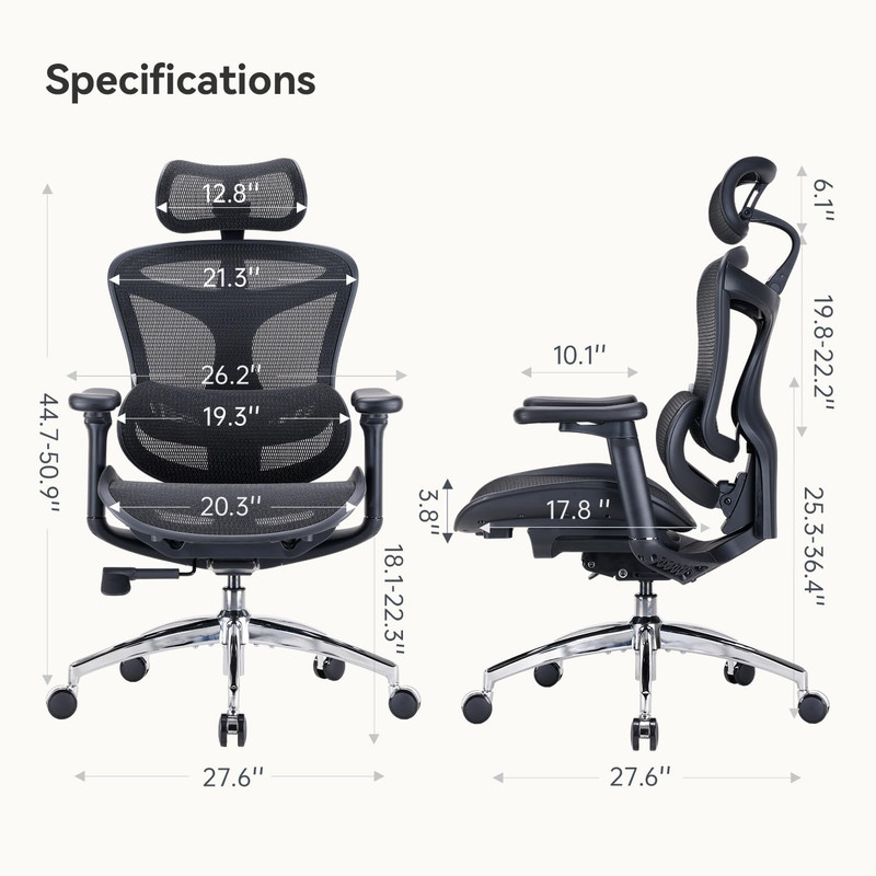 SIHOO Doro C300 Ergonomic Office Chair with Ultra Soft 3D Armrests, Dynamic Lumb gallery