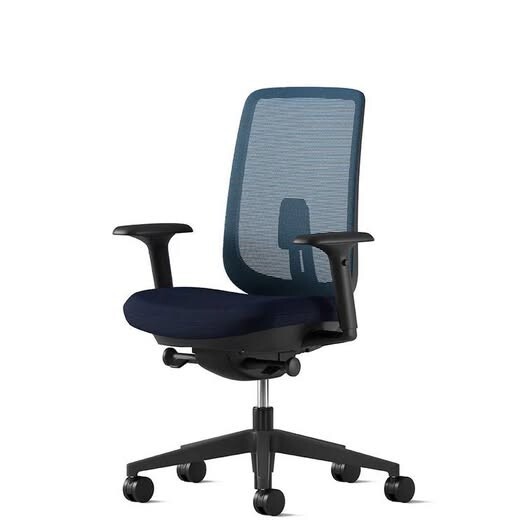 Herman Miller Verus Office Desk Chair Black And Blue Grotto Suspension Mesh Back