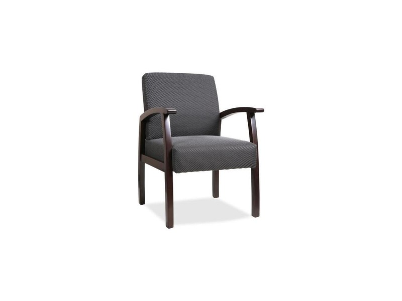 Lorell Guest Chairs 24"x25"x35-1/2" Charcoal/Espresso frame 68555 gallery