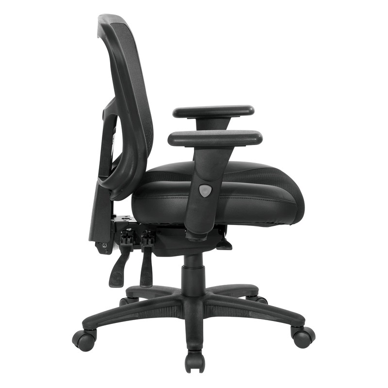 ProGrid High Back Manager Office Chair with Black Leather and Mesh Seat gallery