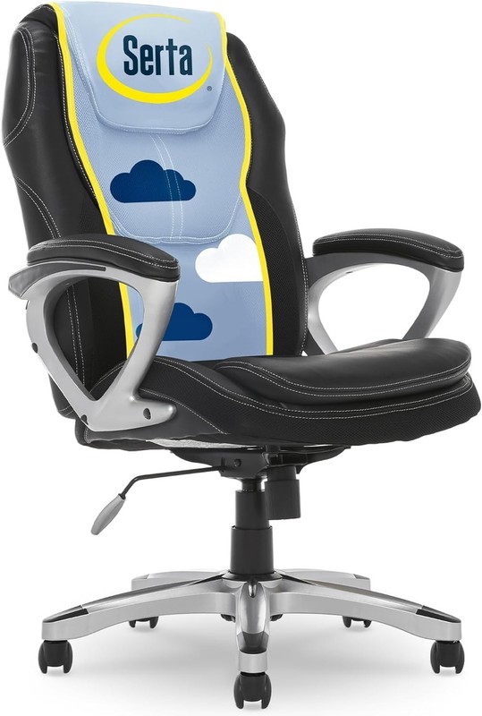 Amplify Executive Office Chair with Faux Leather and Mesh, Adjustable Ergonom... gallery