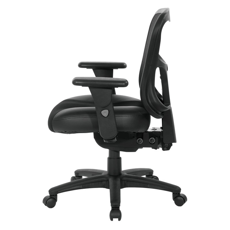 ProGrid High Back Manager Office Chair with Black Leather and Mesh Seat gallery