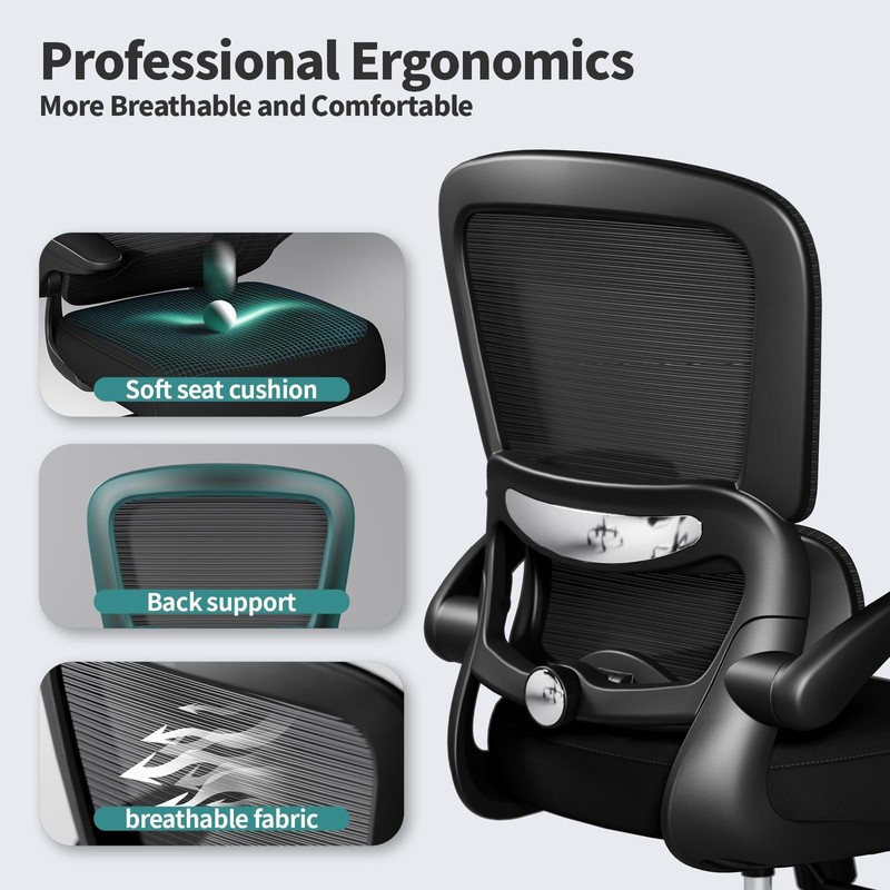 Office Chair - Ergonomic Desk Chair with Adjustable Lumbar Support, Mesh Comp... gallery