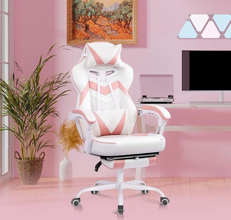 Home Reclining Gaming Chair PC Computer PU Leather Chair High Back with Footrest gallery