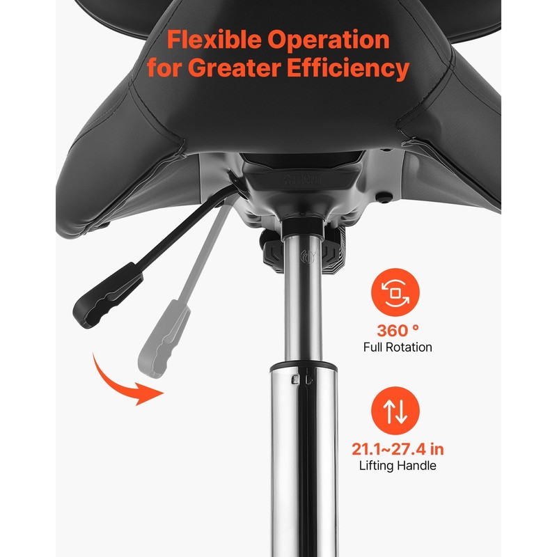Uimoso Ergonomic Saddle Stool with Backrest, Adjustable Height, 500 lbs Capacity gallery