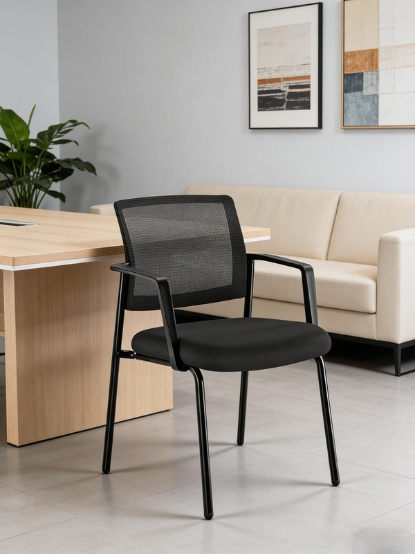 Office Arm Chairs No Wheel Ergonomic for Reception Meeting Conference