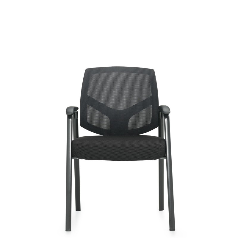 Offices To Go Model #OTG11512 Mesh Back Office Guest Arm-Chair Black Fabric Seat