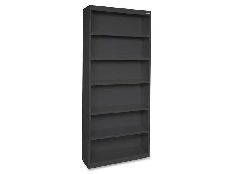 Lorell Steel Bookcase 6-Shelf 34-1/2"x12-5/8"x82" Black 41294