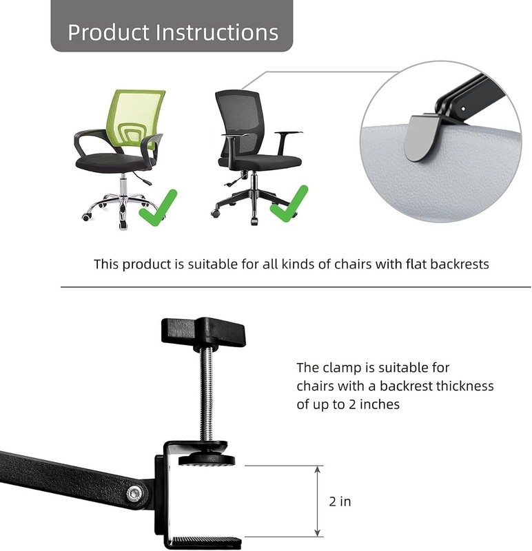 Memory Foam Headrest Attachment for Office Chair, Attachable Chair Head Rest,... gallery