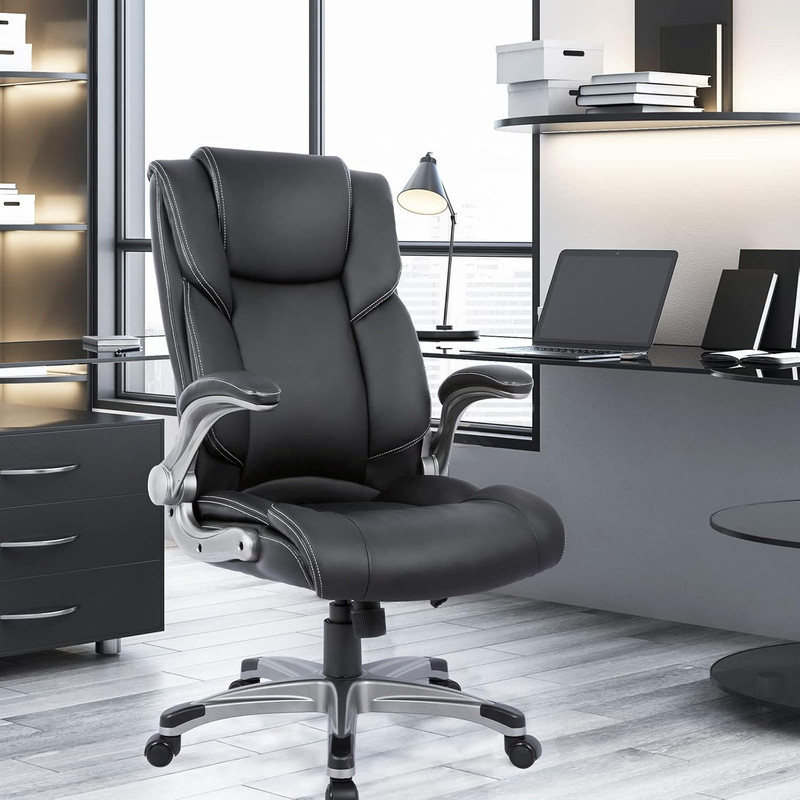High Back Executive Office Chair - Padded Leather Ergonomic Computer Desk Chair gallery