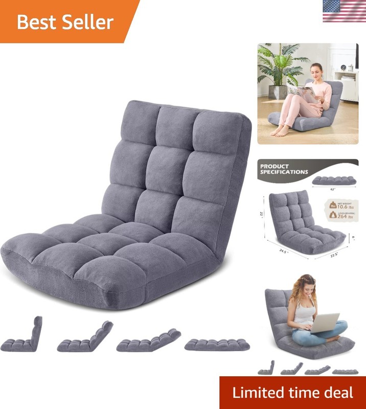 Breathable Adjustable Floor Chair – Elegant Coral Velvet for Gaming & Relaxation