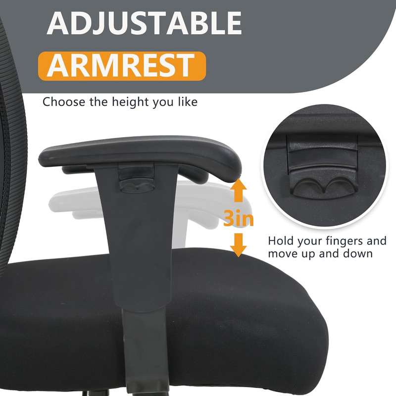 Ergonomic Big & Tall Office Chair with Lumbar Support - 500Lbs Capacity gallery