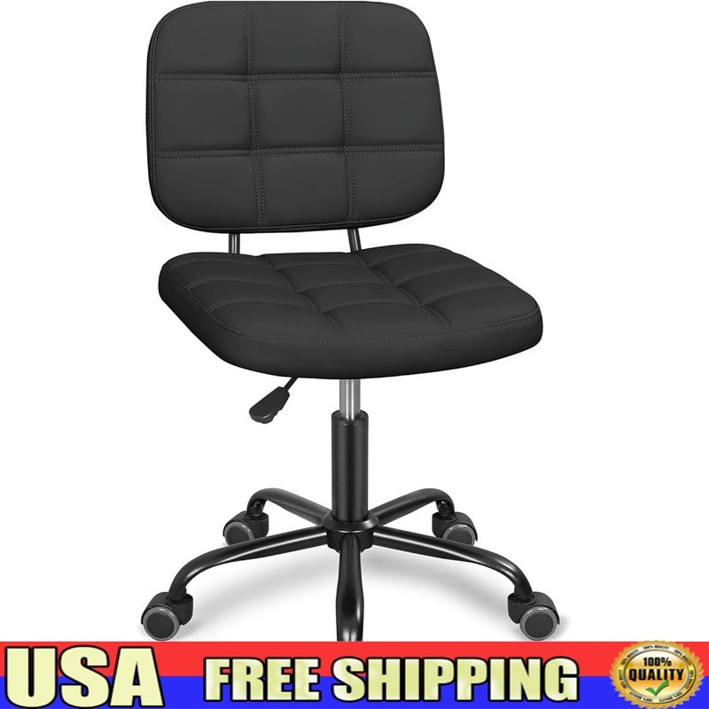 Armless Rolling Office Chair Ergonomic Drafting Chair 360° Swivel Adjustable New