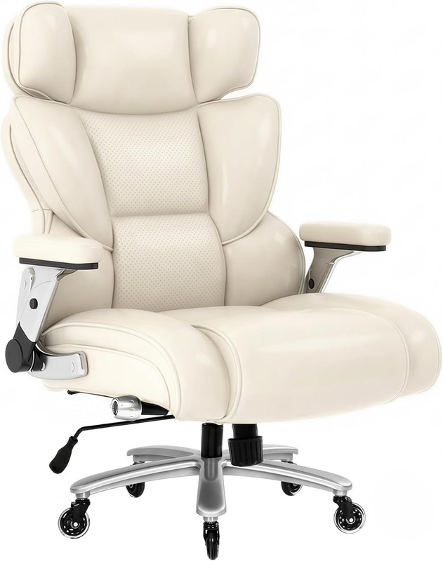 Big & Tall 600Lbs Office Chair with Lumbar Support & 2D Armrests - Beige gallery
