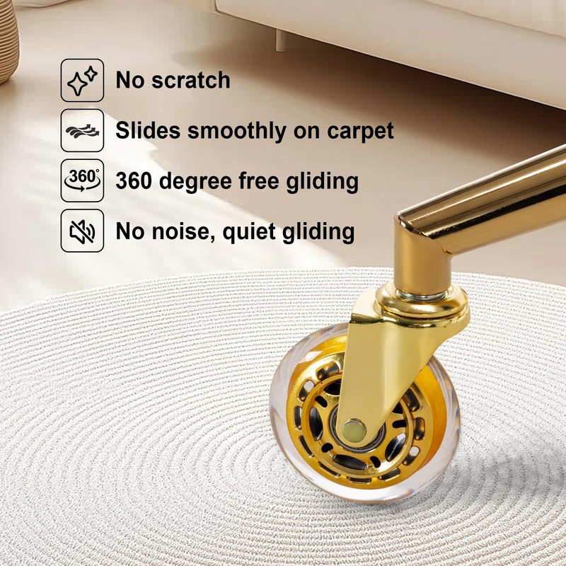 Frassie Home Office Gaming Chair Metal Base Replacement Set with Bottom Gold gallery