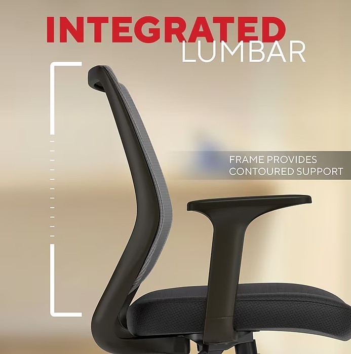 Essentials Ergonomic Fabric Swivel Task Chair Black Office Computer Chair gallery