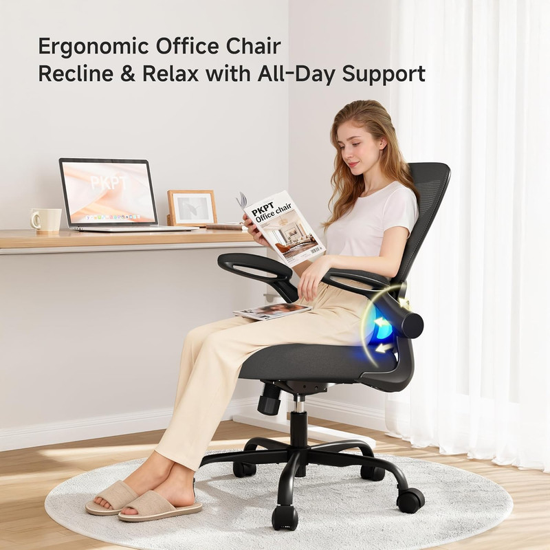 Ergonomic Office Chair with Adjustable Lumbar Support & Flip-Up Armrests gallery