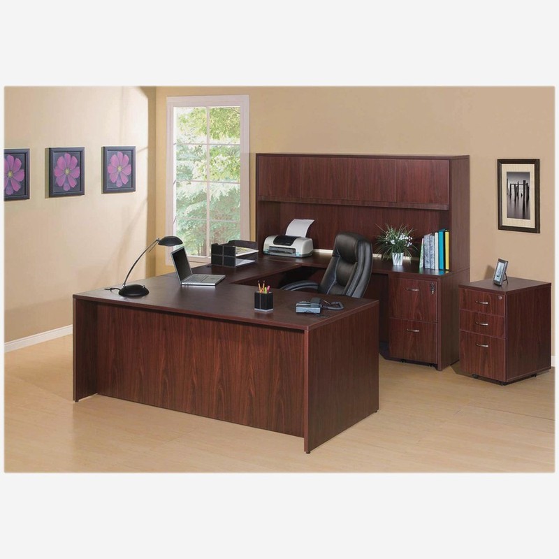 Lorell LLR69373 Rectangular Desk Shell 60"x30" Mahogany gallery